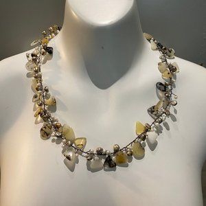 Iridescent Silver Pearl w/ Multi color Stones